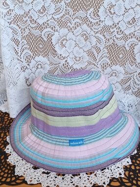 WALLAROO KIDS LIDS PETITE NANTUCKET LILAC TONES ADJUSTABLE AGES 4-8 SUN HAT